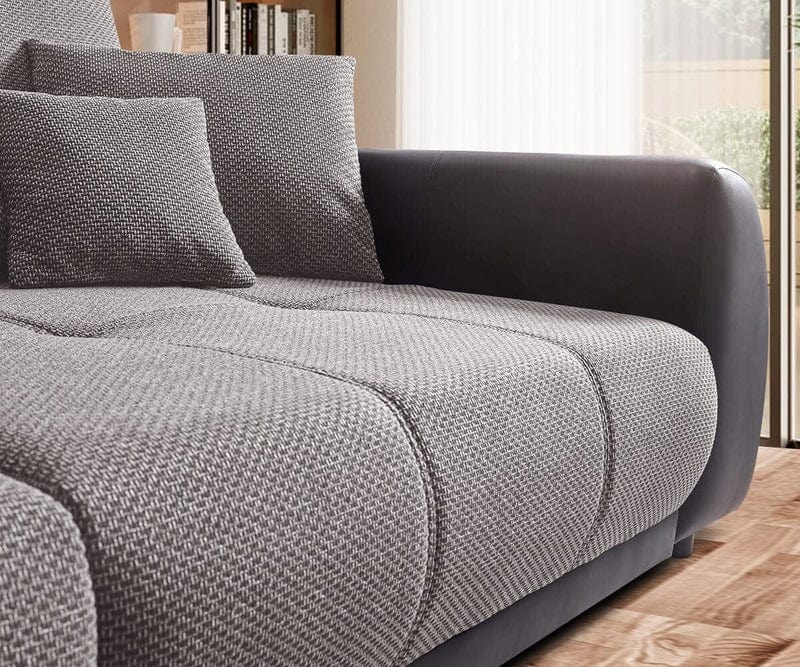 Canapea extensibilă cu 2 lazi de depozitare Verona Dark Grey 305x110 cm | Dumonde Furniture & Deco Concept.