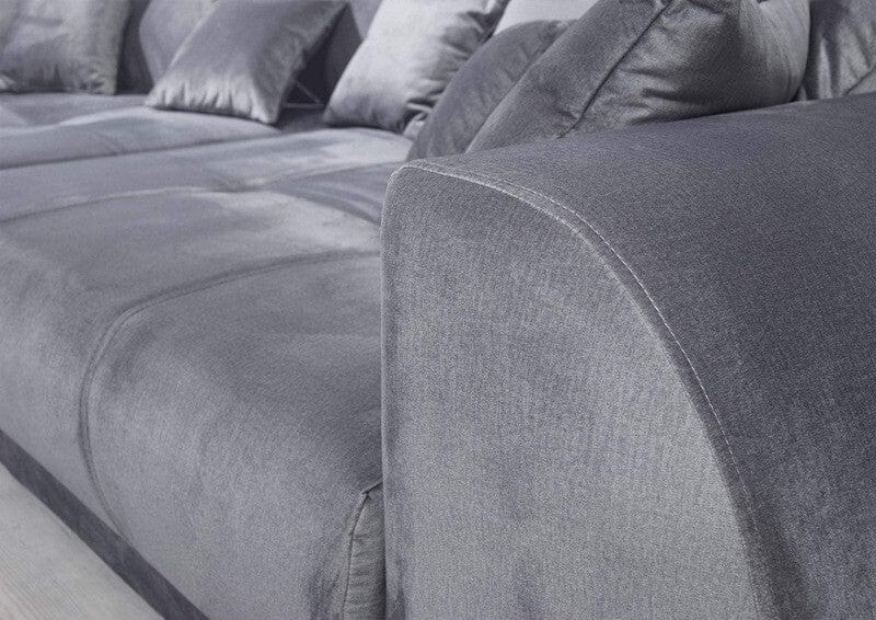Canapea extensibilă cu 2 lazi de depozitare Verona Grey Velvet 305x110 cm | Dumonde Furniture & Deco Concept.