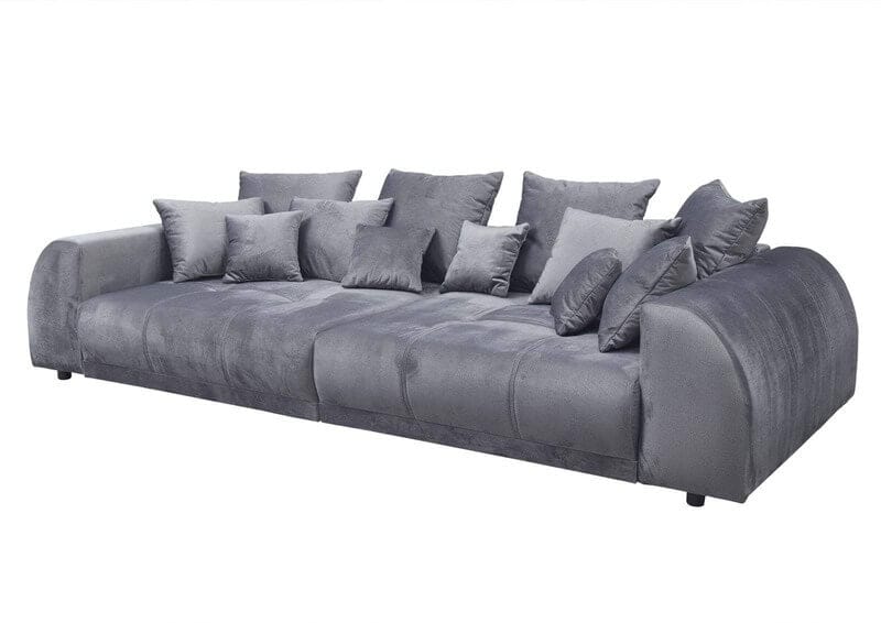 Canapea extensibilă cu 2 lazi de depozitare Verona Grey Velvet 305x110 cm | Dumonde Furniture & Deco Concept.