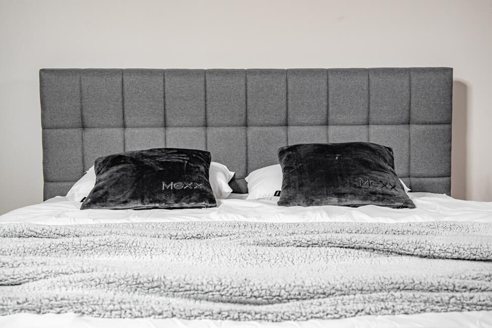Pat tapitat gri inchis, Paolo 180x200 cm, somiera inclusa
