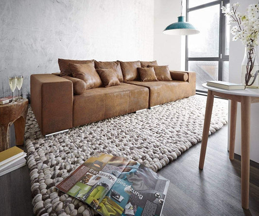 Canapea extensibilă cu ladă de depozitare Marbela Brown XXL 290x110 cm | Dumonde Furniture & Deco Concept.