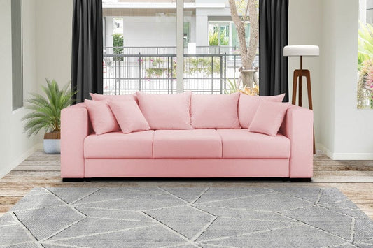 Canapea extensibilă cu ladă de depozitare Gloria Pink 250x100 cm | Dumonde Furniture & Deco Concept.